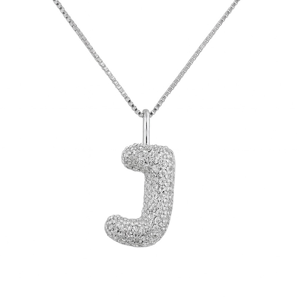 Silver Initial Pendant Necklaces (5103)